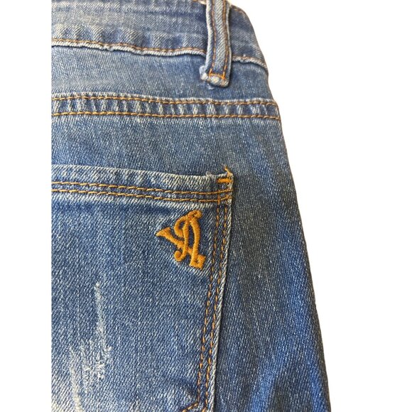 V.I.P. Jeans Womens Distressed Blue Denim Jeans O Fit Regular 98% Cotton 2% Span - Picture 3 of 5